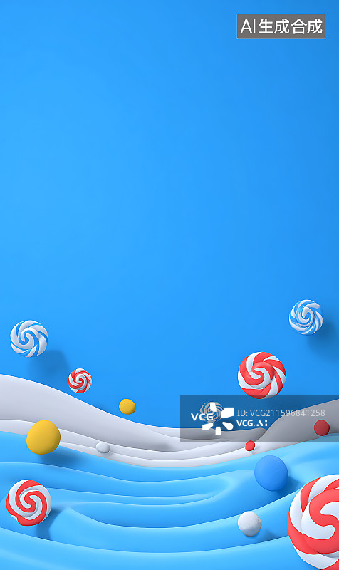 【AI数字艺术】明亮动感的夏日促销互动背景，有价格标签、五彩纸屑或折扣徽章等动画元素，零售和电商促销的增强现实（AR图片素材