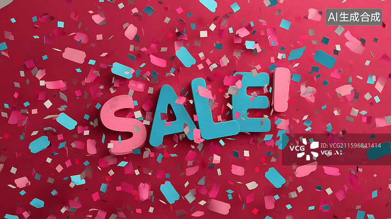 【AI数字艺术】明亮动感的夏日促销互动背景，有价格标签、五彩纸屑或折扣徽章等动画元素，零售和电商促销的增强现实（AR图片素材