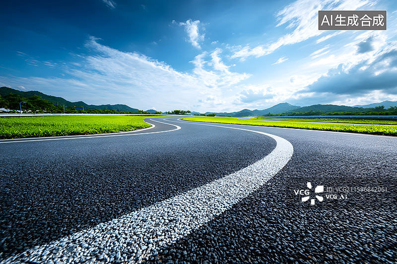 【AI数字艺术】汽车赛道低角度特写图片素材