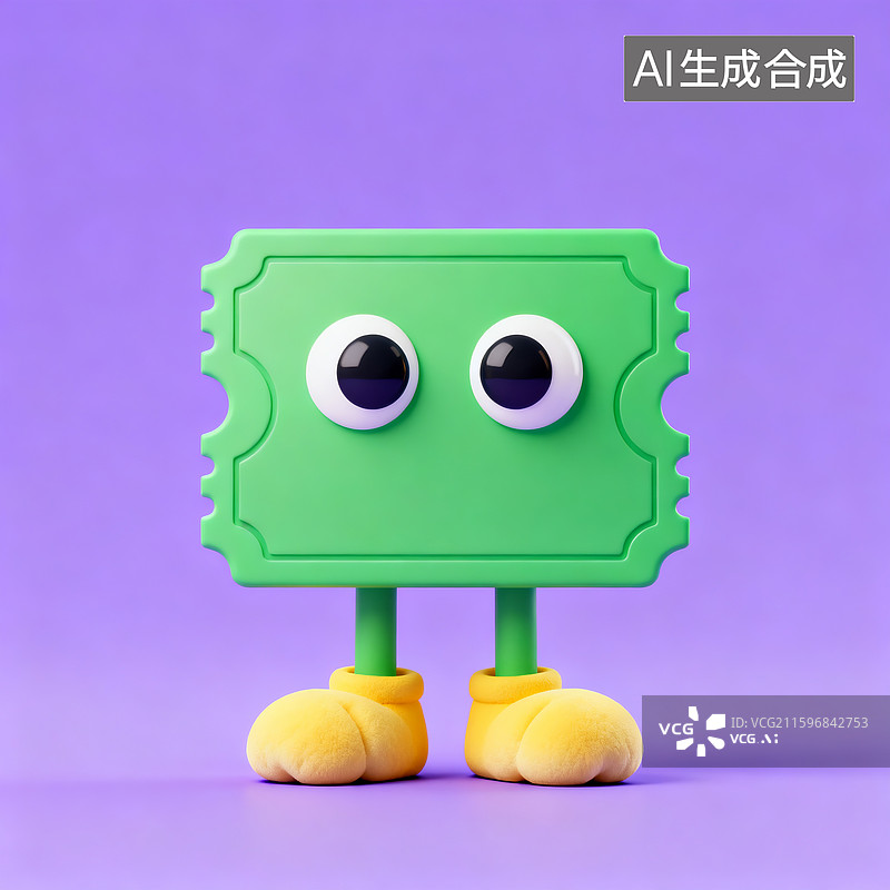 【AI数字艺术】3D卡通优惠卷拟人点赞形象图片素材