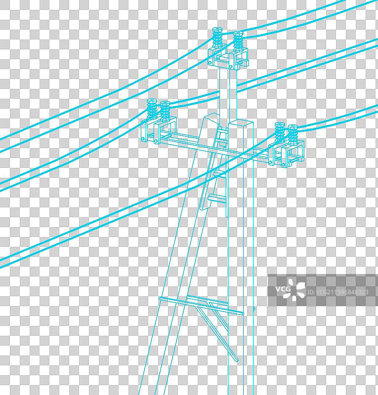 高压电线蓝图图片素材