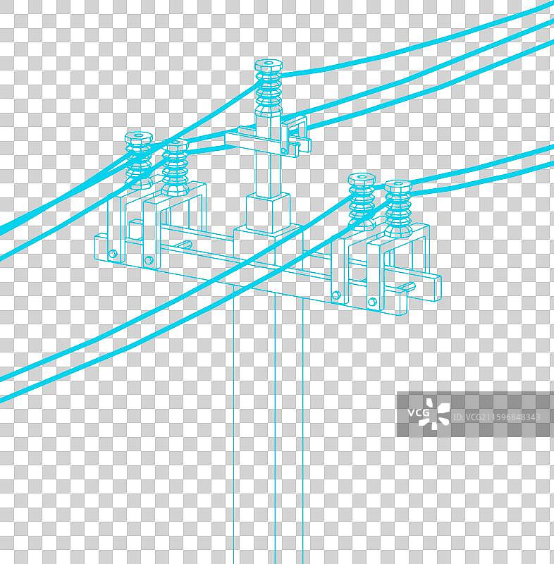 高压电线和电缆的专业技术视图图片素材