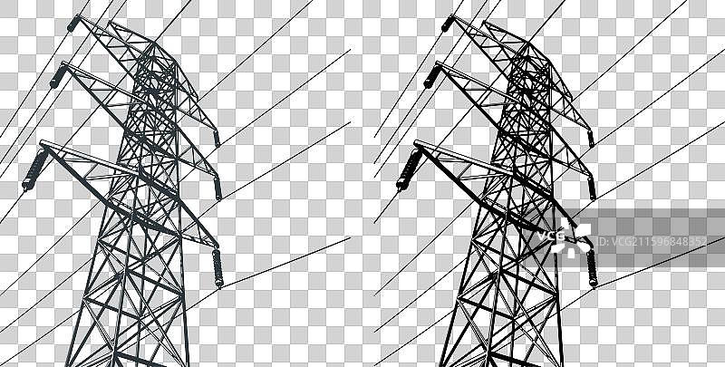 高压电线杆图片素材