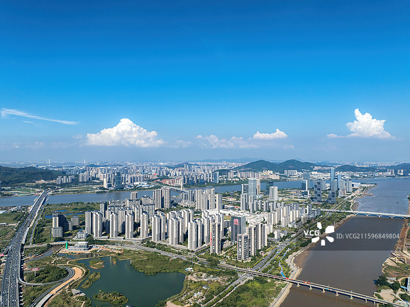广州南沙灵山岛尖航拍图片素材
