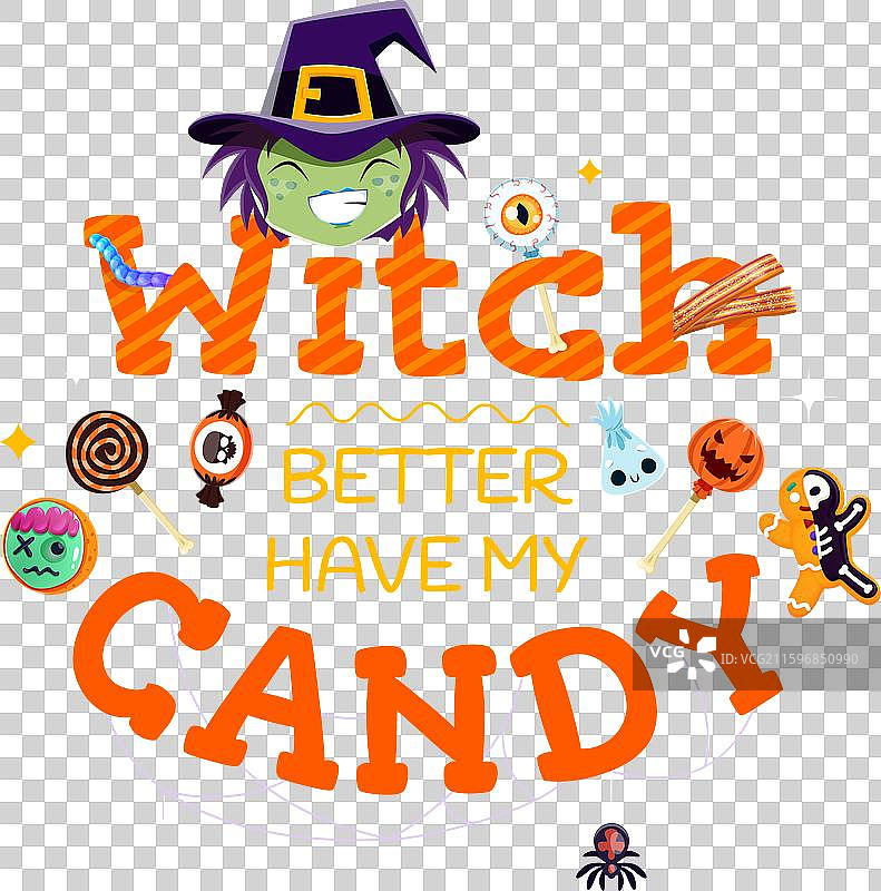 万圣节语录：女巫，我的糖果呢？图片素材