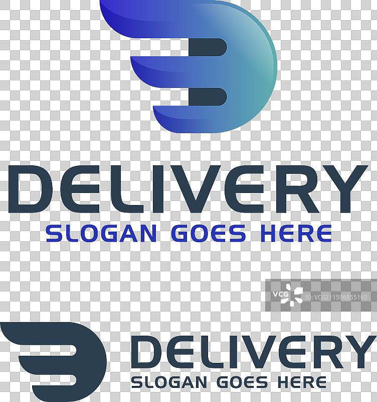 字母 D 结合翅膀的快速配送图标图片素材