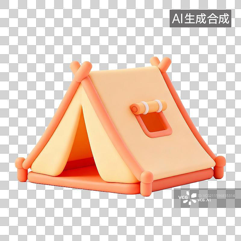 【AI数字艺术】户外露营帐篷望远镜烧烤架手电筒飞盘露营椅子等设计元素图片素材