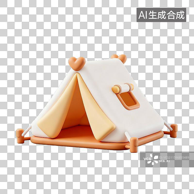 【AI数字艺术】户外露营帐篷望远镜烧烤架手电筒飞盘露营椅子等设计元素图片素材