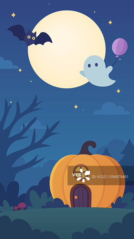万圣夜南瓜屋图片素材
