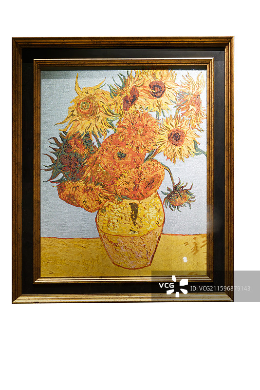 非遗，南京云锦，梵高的向日葵图片素材