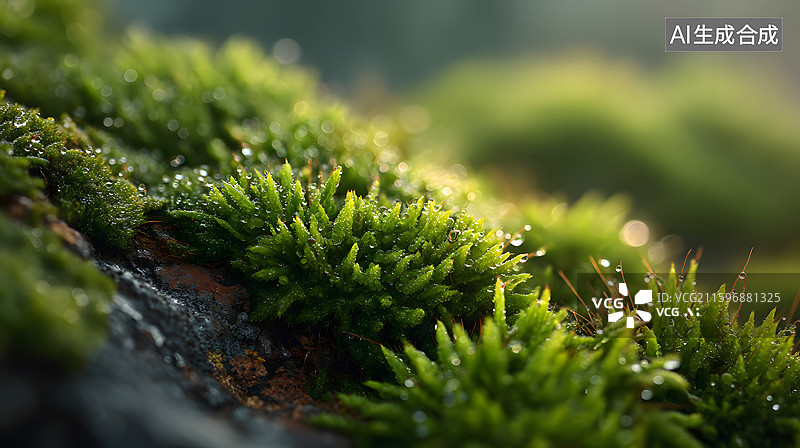 【AI数字艺术】苔藓的特写图片素材