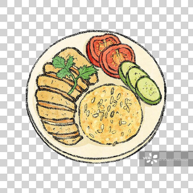 海南美食插画-海南鸡饭图片素材