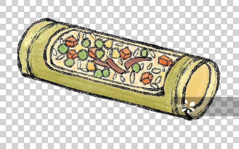 海南美食插画-竹筒饭图片素材