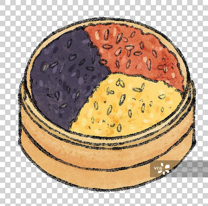 海南美食插画-三色饭图片素材