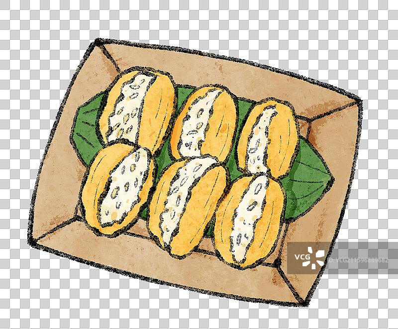 海南美食插画-菠萝蜜糯米饭图片素材