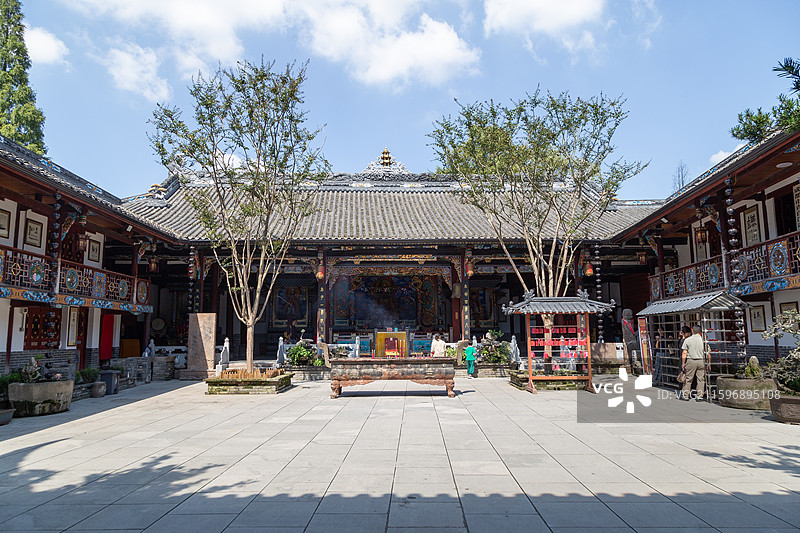 四川成都青白江区城厢古城三清观里的正殿图片素材