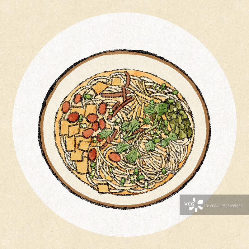 海南美食插画-海南粉图片素材