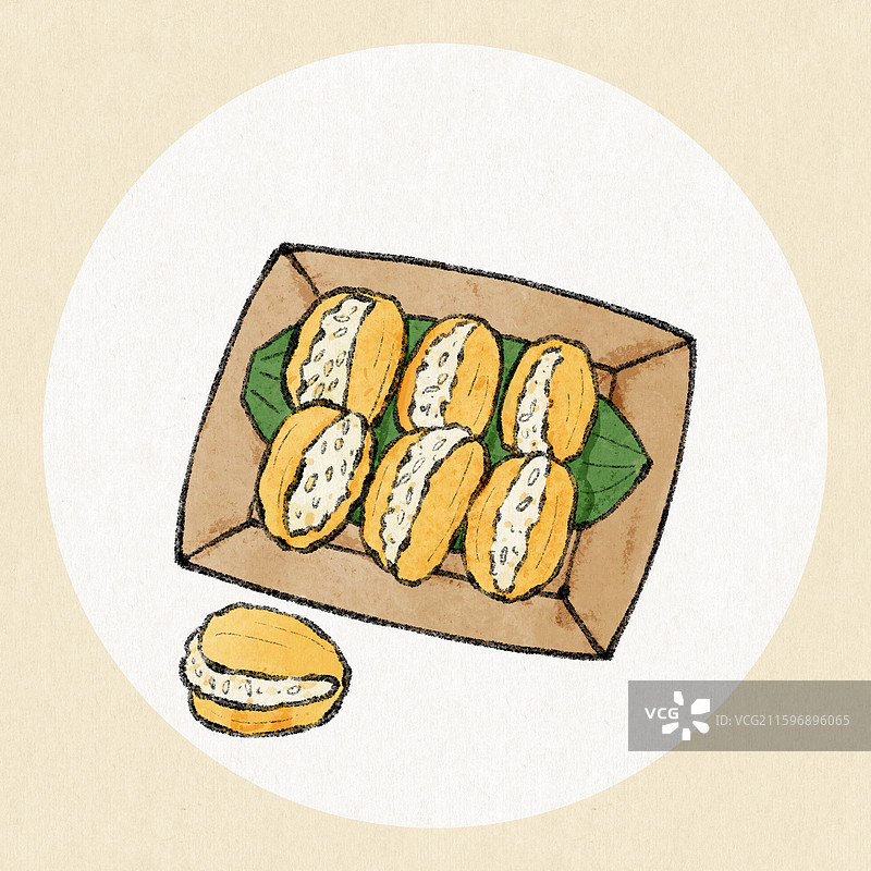 海南美食插画-菠萝蜜糯米饭图片素材