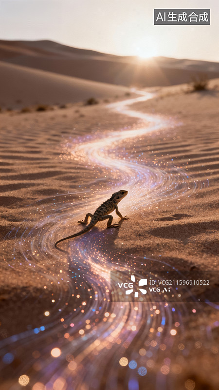 【AI数字艺术】沙漠蜥蜴奔跑图片素材