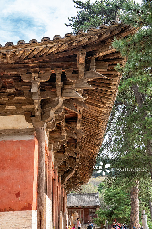 山西五台山佛光寺东大殿建筑图片素材