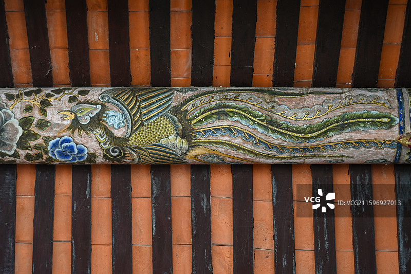 马来西亚槟城龙山堂邱公司历史建筑壁画图片素材