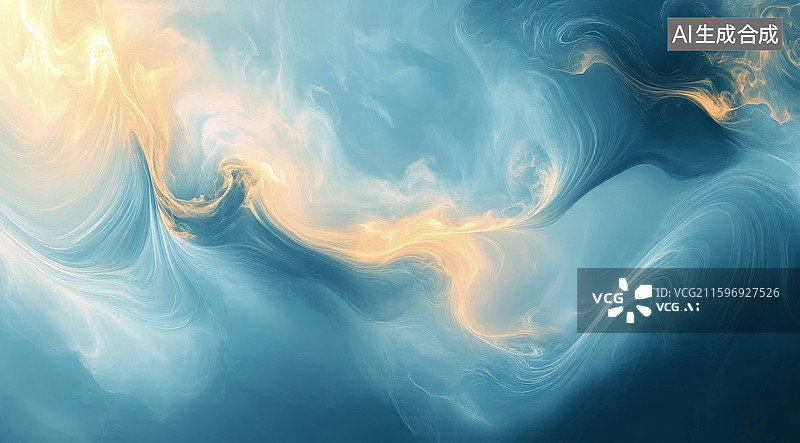 【AI数字艺术】黛蓝青色中国风水墨抽象画背景图片素材