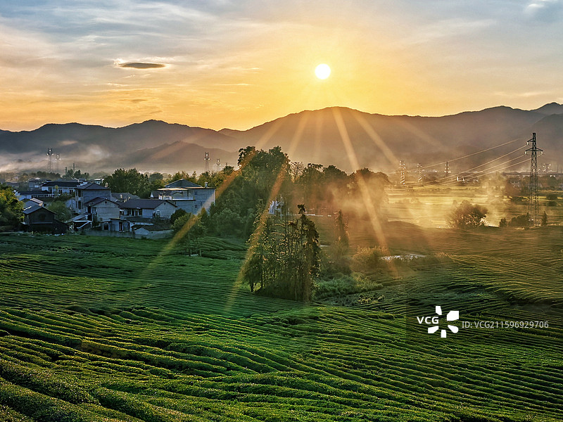 江西景德镇市浮梁县寒溪村田原风景图片素材