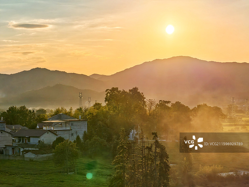 江西景德镇市浮梁县寒溪村田原风景图片素材