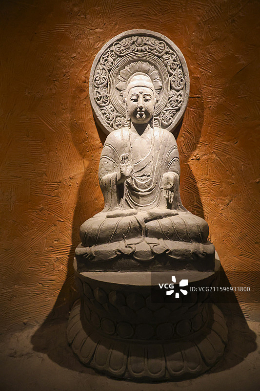 北响堂山石窟第3窟（按3：5比例复原）组图邯郸市博物馆邯郸古代石刻艺术陈列图片素材