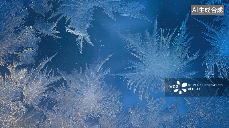 【AI数字艺术】玻璃上的冰花图片素材