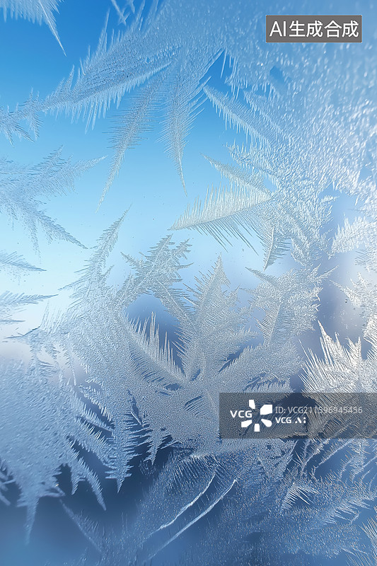 【AI数字艺术】玻璃上的冰花图片素材