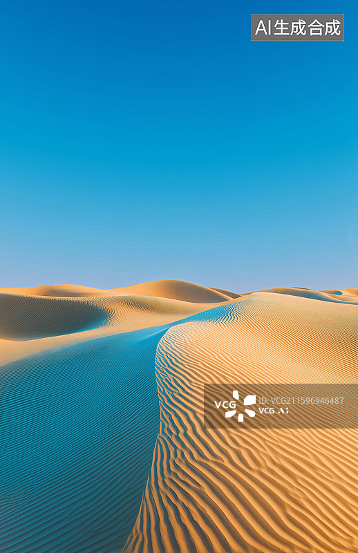 【AI数字艺术】沙漠沙丘与蓝天图片素材