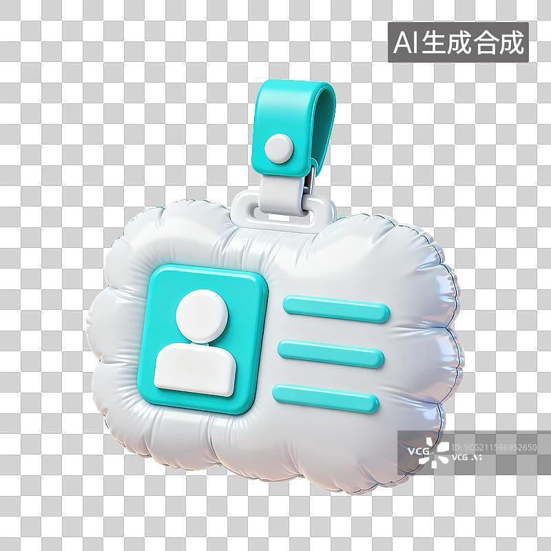 【AI数字艺术】3D三维膨胀气球风格身份证证据ID卡元素图片素材