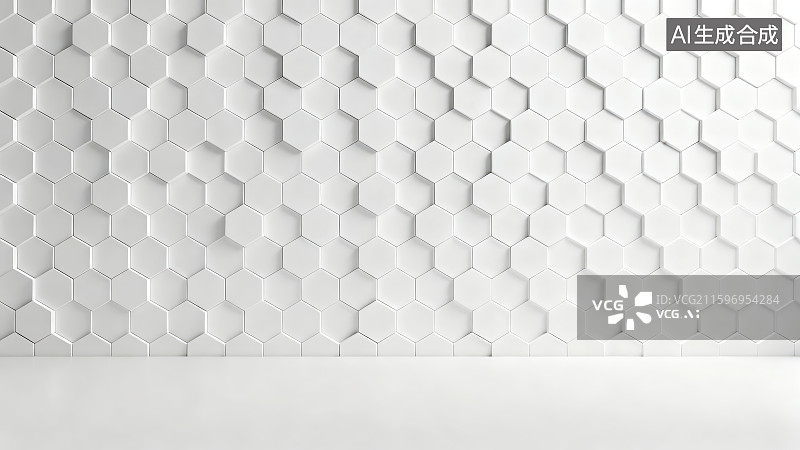 【AI数字艺术】蜂窝状六边形图案白色背景图片素材