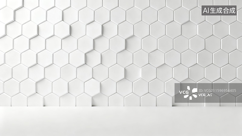 【AI数字艺术】蜂窝状六边形图案白色背景图片素材