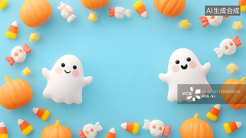 【AI数字艺术】万圣节欢乐糖果背景图片素材