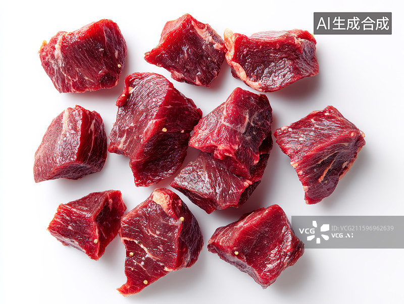 【AI数字艺术】新鲜生牛肉块图片素材