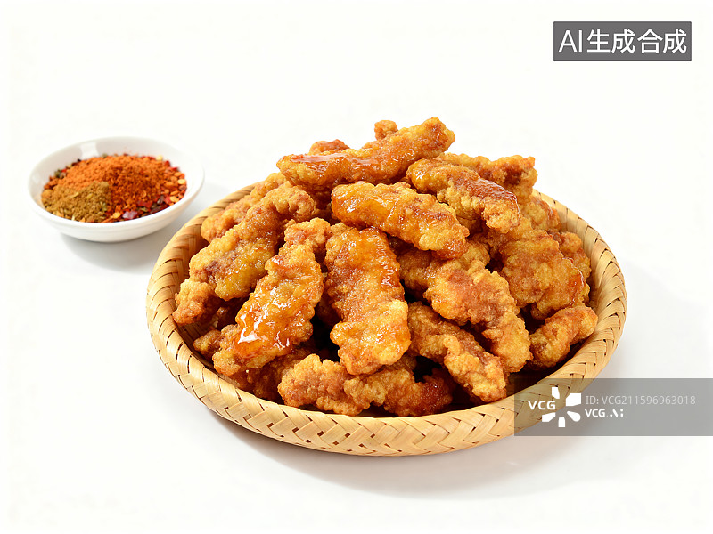 【AI数字艺术】油炸酥脆小酥肉图片素材