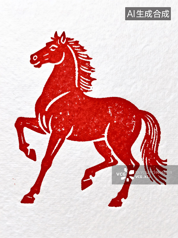 【AI数字艺术】骏马印章插画图片素材