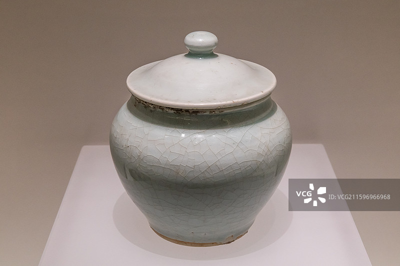 湖北省博物馆青白釉盖罐宋代960-1279年湖北省孝感市安陆河水公社彭畈二队高义万捐赠图片素材