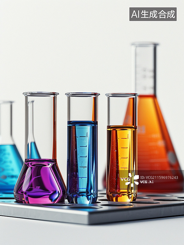 【AI数字艺术】多彩化学实验器材图片素材