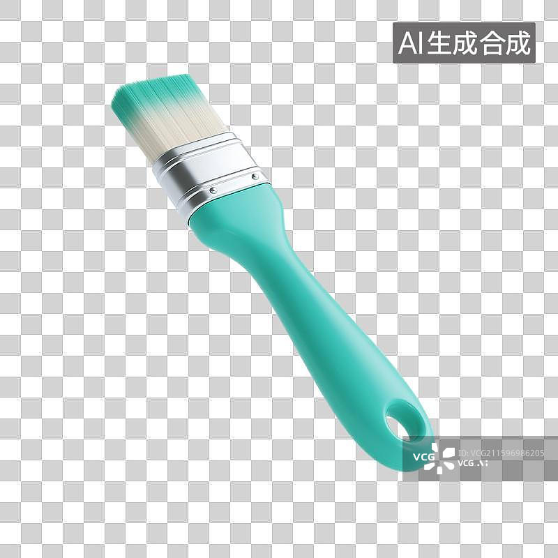【AI数字艺术】3D渲染，绿色刷子，油漆刷，涂料刷，颜料刷，免抠元素图片素材