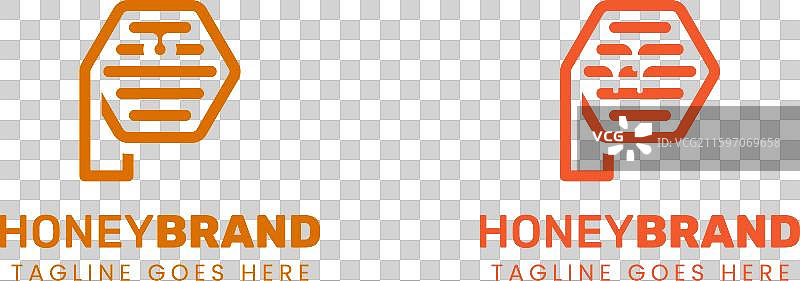 蜜蜂养殖的初始P字母蜂蜜标志集图片素材