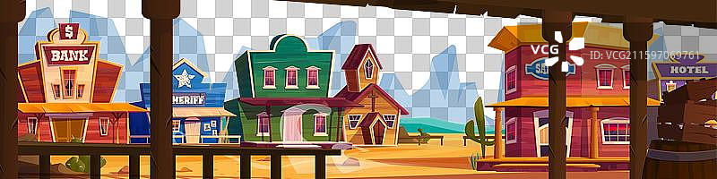 荒野西部小镇街道及建筑图片素材