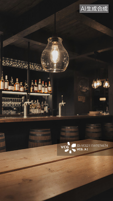 【AI数字艺术】现代酒吧内部场景图片素材