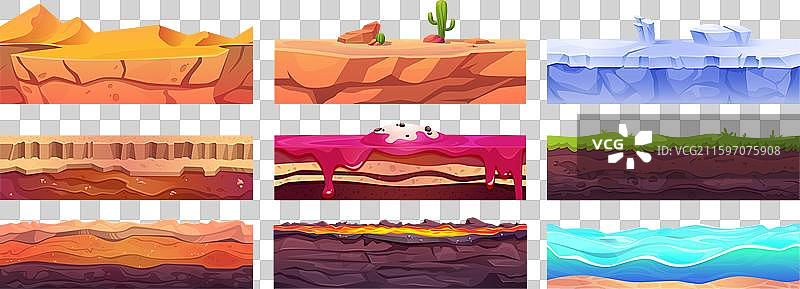 卡通风格的草地土壤图片素材