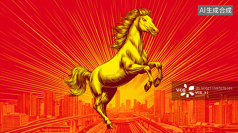【AI数字艺术】一匹昂首跃起的马图片素材