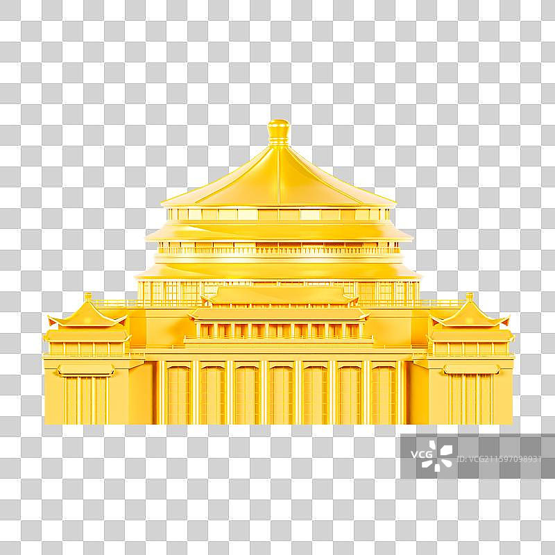 3D立体重庆地标建筑重庆人民大礼堂图片素材