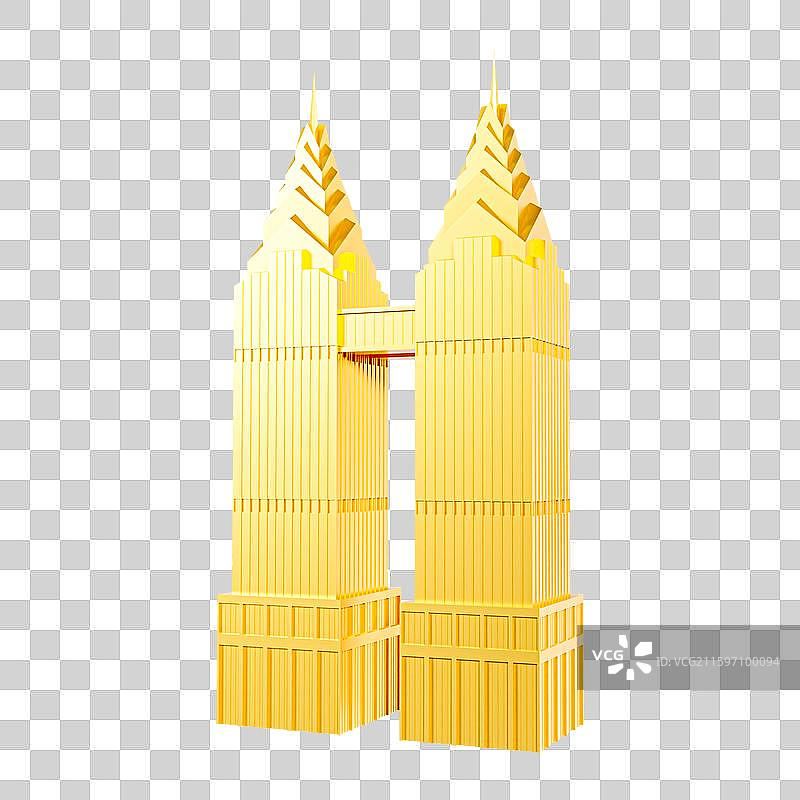 3D立体重庆地标建筑重庆双子塔图片素材