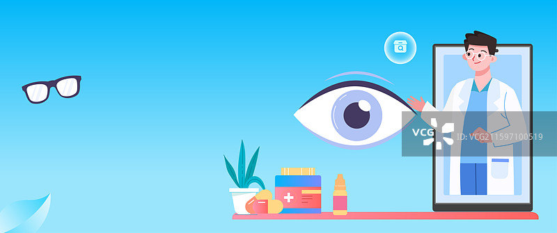 医生扁平化矢量插画图片素材